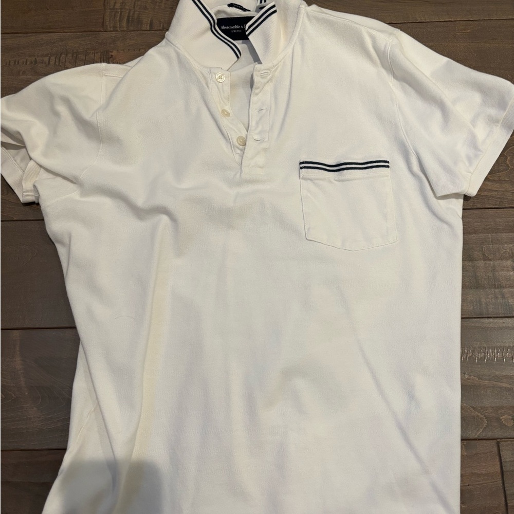 White Polo Shirt with Black Accents